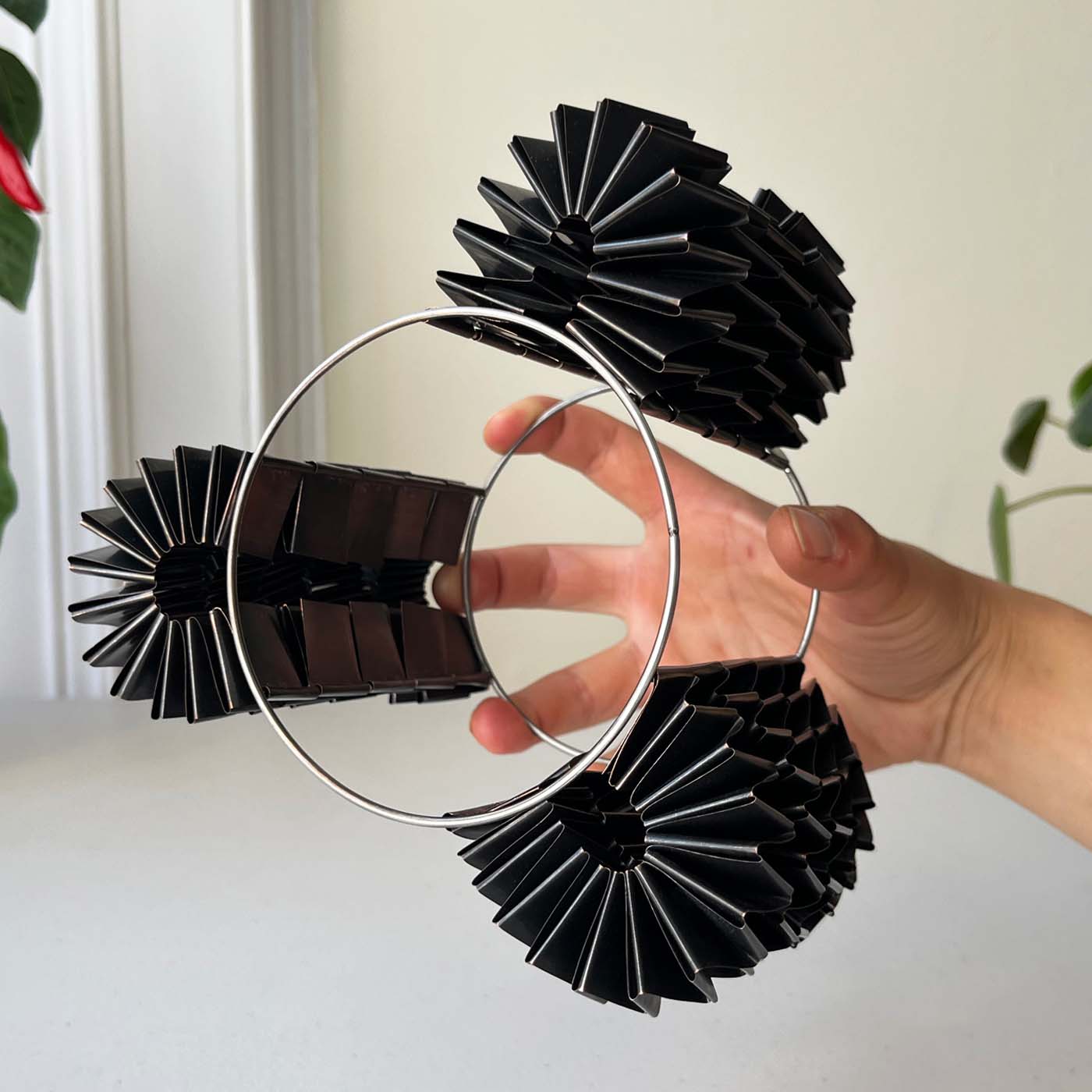 Fluid Circle Form, Steel & Folded Oxidized Copper